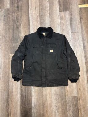 Vintage Faded Carhartt Detroit Jacket Distressed Corduroy Collar